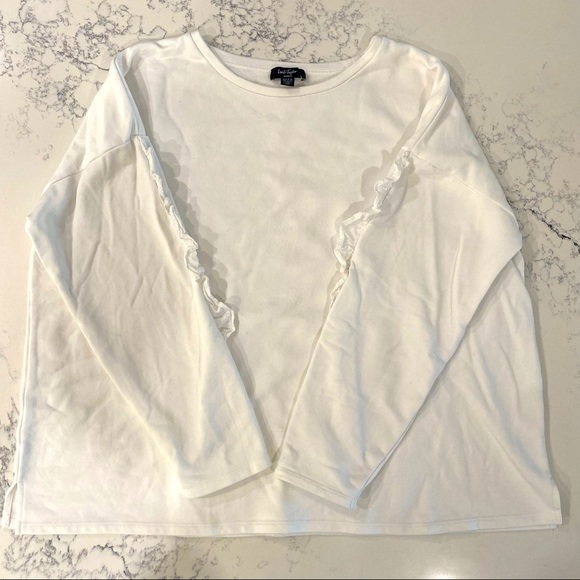 Lord & Taylor white crew neck sweatshirt - Picture 2 of 5